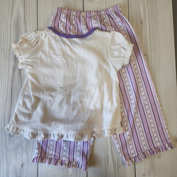 3T purple and cream "kisses" pajama set - Picture 6 of 8